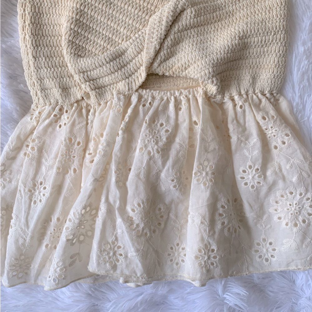ZARA CREAM CROCHET TOP - Picture 5 of 6